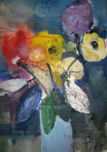 Blumen - Aquarell von Andreas Mattern - 56 x 38 cm - Aquarell auf Bütten