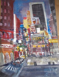 9th Avenue New York - Aquarell von Andreas Mattern - 76 x 56 cm