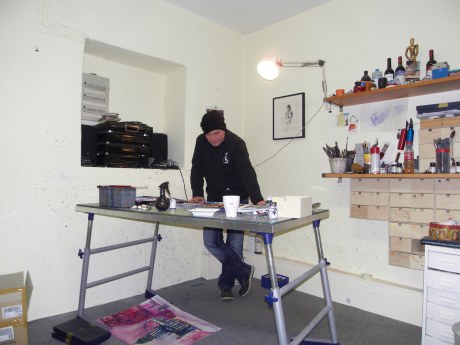 Andreas Mattern im Atelier, Berlin, 2012