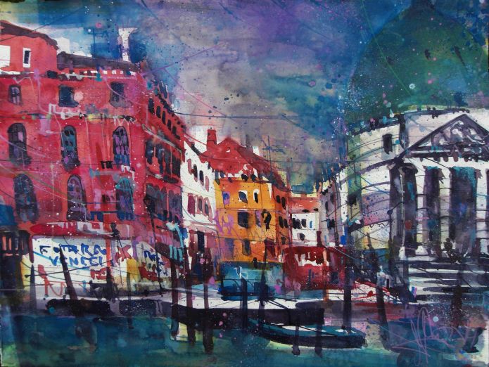 Venedig (Chesia) -Aquarell/Watercolor-56/76 cm-Andreas Mattern-2014